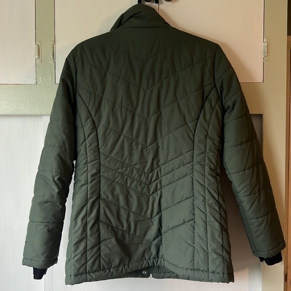 Free Country Puffer Green Dual Zip Partial Fleece Lined Women’s S - Picture 6 of 16